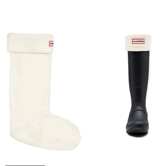 Hunter Cream Tall Rain Boot Fleece Sock - Picture 1 of 5